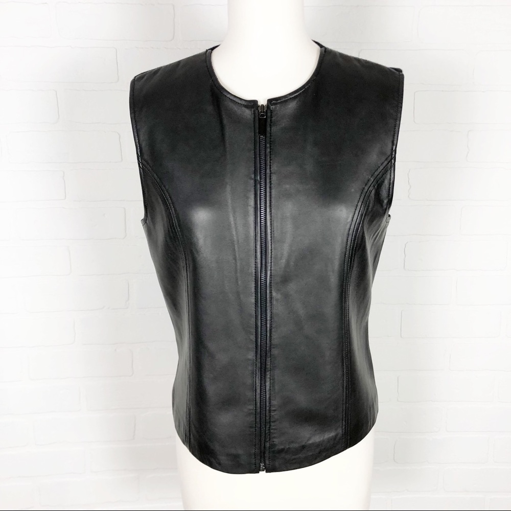 Valerie  Leather and Merino Wool Vest PL
